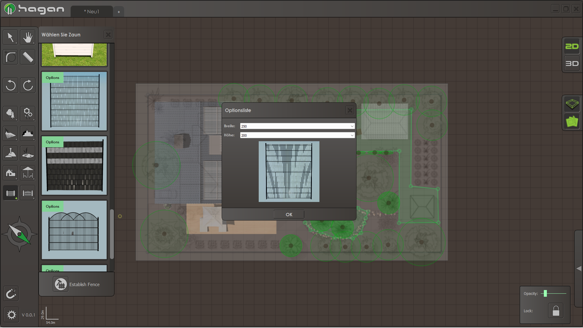 Hagan Designer - Zaun auswählen